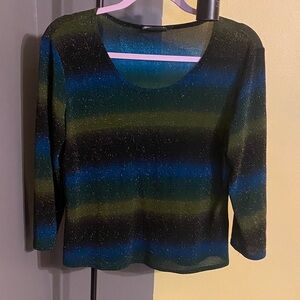 Vintage Striped Glittery Top